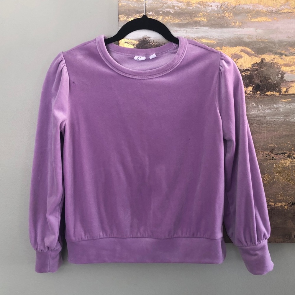 Gap Kids Purple Velour Top and Logo Sweatshirt - Picture 6 of 10